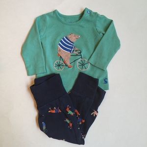 Joules Byron Greenbear shirt and pants set